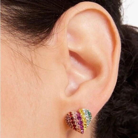 Kate Spade New York On The Dot Heart Studs Earring NWT - Picture 3 of 3